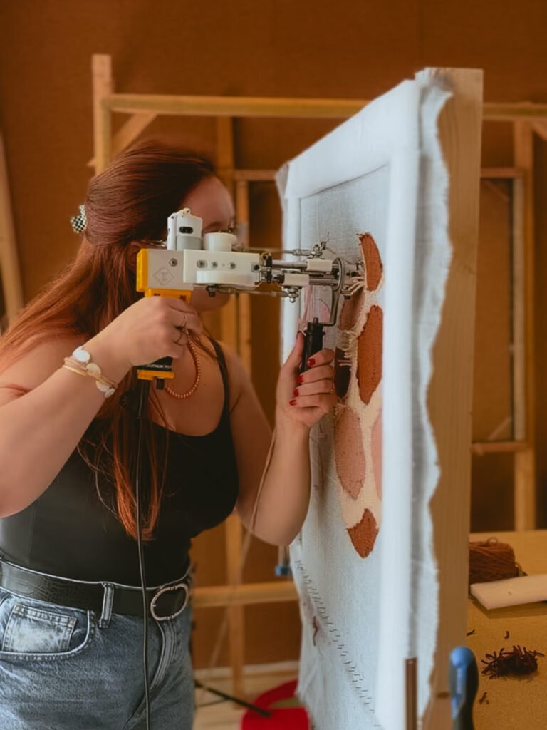 atelier tufting avec un tufting gun
